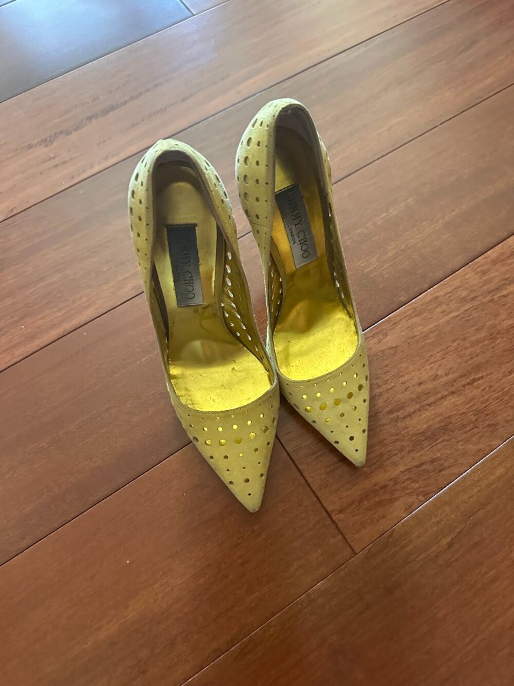 Jimmy Choo chartreuse stilettos